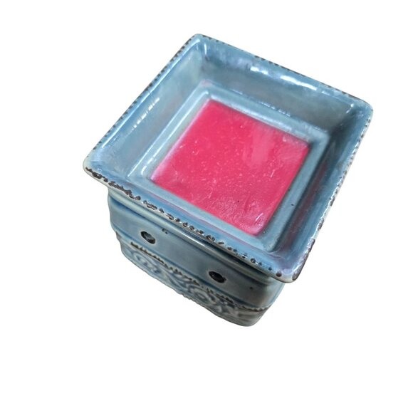 Scentsy Armerina America Premium Full Size Wax Warmer Blue Green Floral - Picture 3 of 6